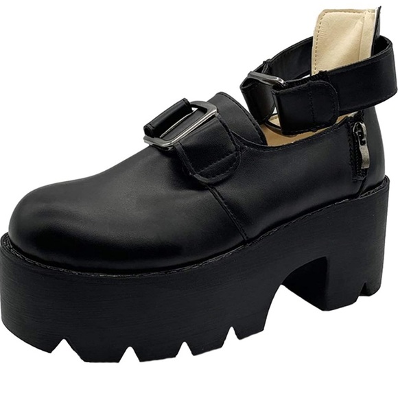 Chunky Heel Platform Mary Jane Styled Dress Shoes - Picture 5 of 7